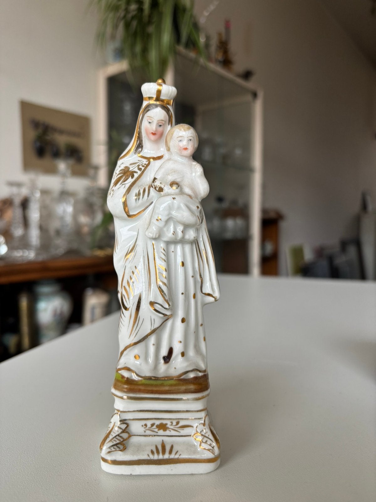 19de eeuws heiligen beeldje in brussels porselein, Antiek en Kunst, Ophalen