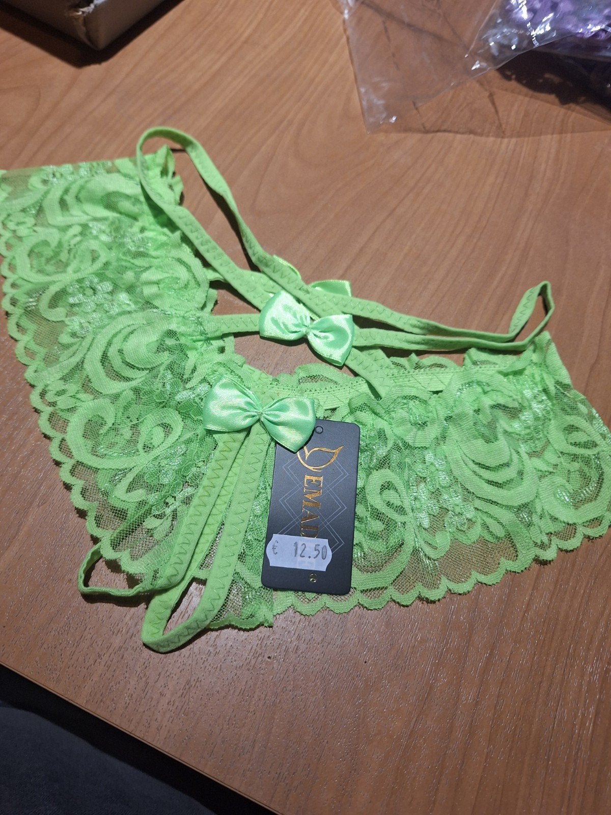 Emadee, open kanten slipje,maat S, Emadee, Enlèvement ou Envoi, Vert, String