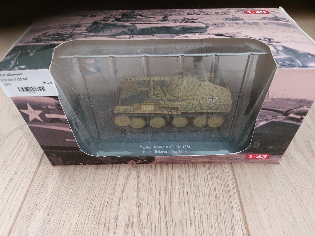 Model 1/43 Duitse tank Marder 3 (1944), Hobby en Vrije tijd, Modelbouw | Auto's en Voertuigen, Ophalen of Verzenden, Nieuw, 1:32 tot 1:50