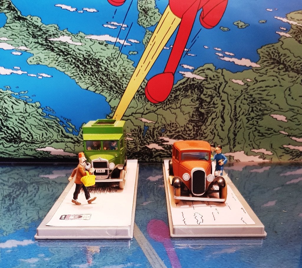 Lot van 2 x Tintin diorama's Page 30  + Page 39, Verzamelen, Verzenden, Kuifje, Nieuw, Beeldje of Figuurtje