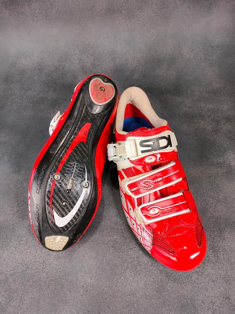 Sidi Laser Carbon Vernice Rood maat 42, Sport en Fitness, Wielrennen, Gebruikt, Schoenen, Ophalen of Verzenden