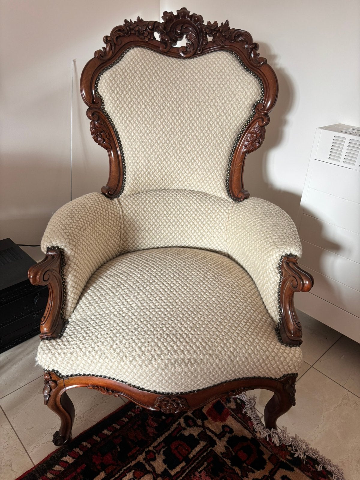 Prachtige Louis XV-bergère in massief mahoniehout, Maison & Meubles, Enlèvement