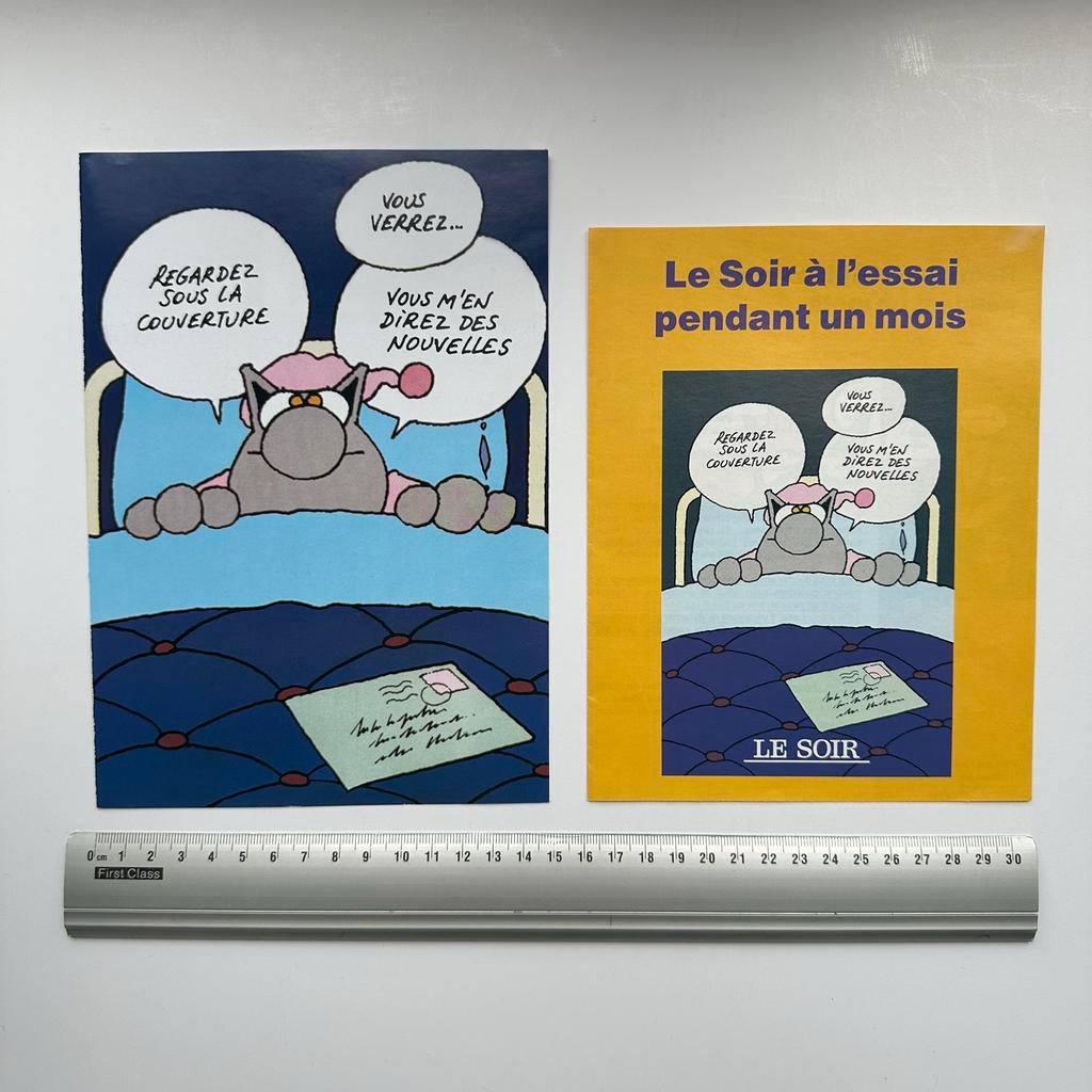 Philippe Geluck : Le Chat «Abonnez-vous au journal Le Soir», Envoi, Autres personnages, Neuf, Livre ou Jeu