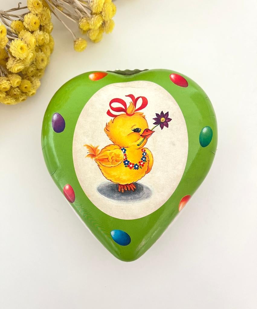 Boîte en carton / papier mâché en forme de cœur avec poussin, Enlèvement ou Envoi, Aucun, Aucun, Utilisé