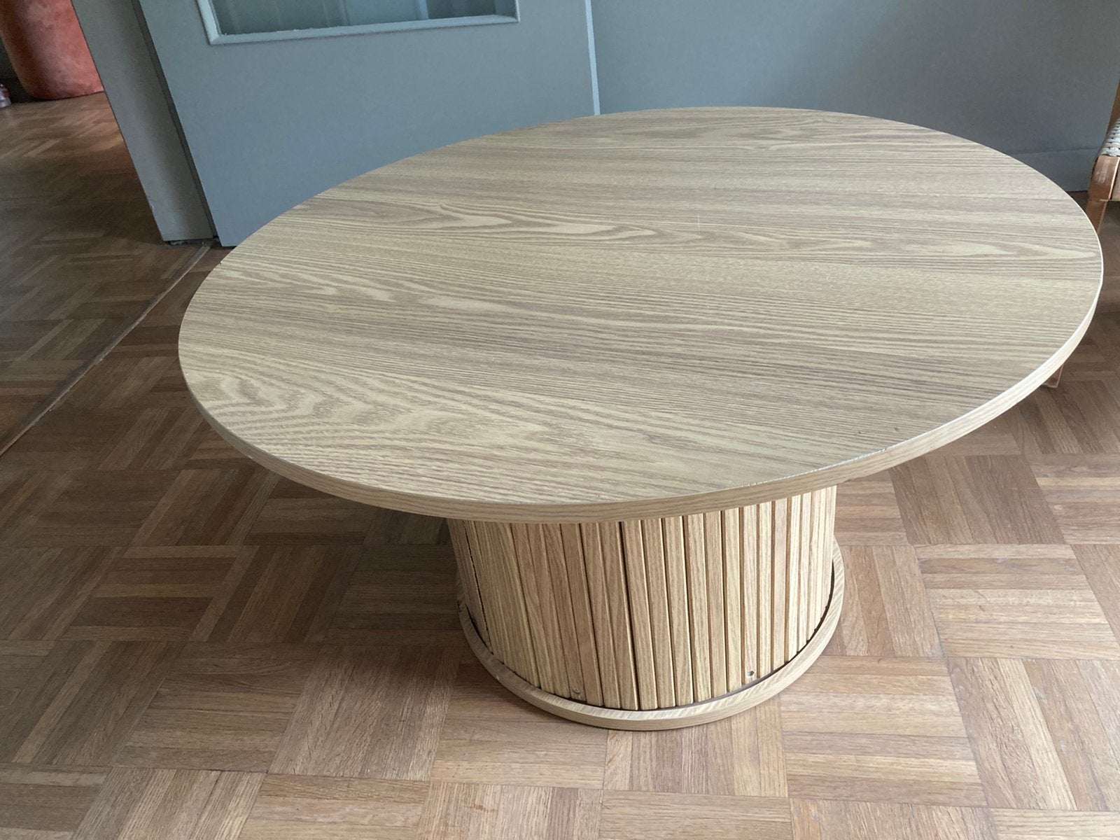 Ronde salontafel houtlook, Rond, 50 à 100 cm, Enlèvement, Utilisé