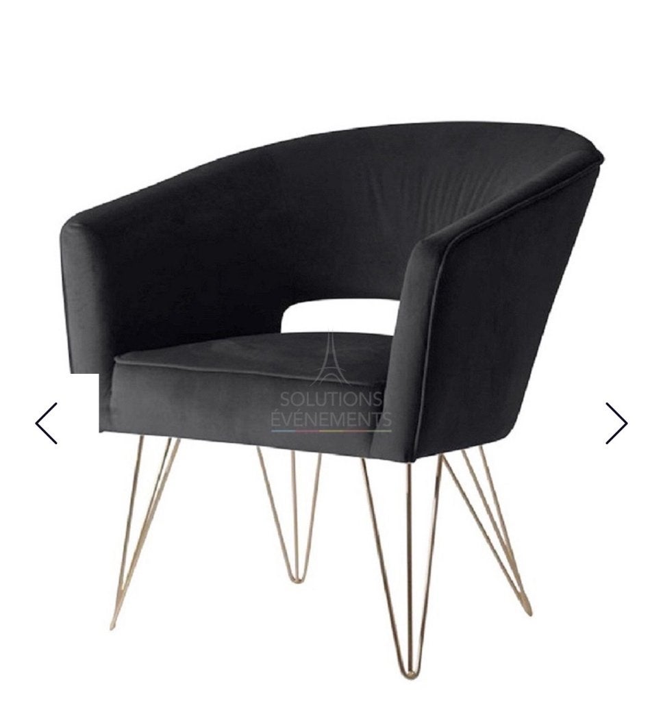 Fauteuil en velours noir, Enlèvement, Comme neuf