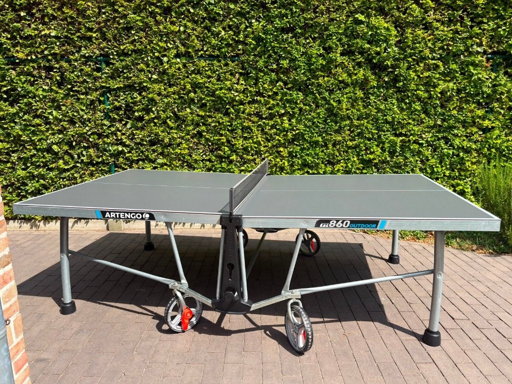 Outdoor pingpongtafel FT830, Sport en Fitness, Tafeltennis, Ophalen, Zo goed als nieuw, Tafel Outdoor, Inklapbaar