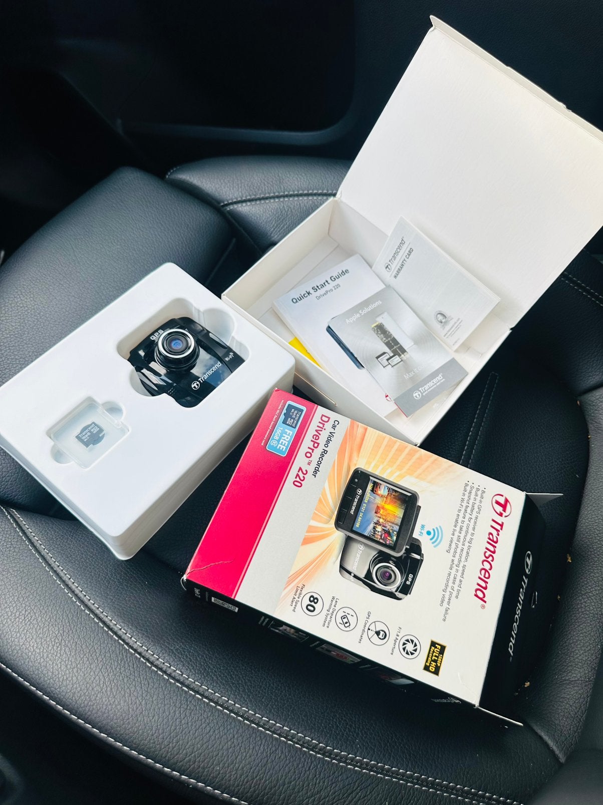 Transcend Wifi Dashcam DrivePro 220, Ophalen of Verzenden, Nieuw, Zwart