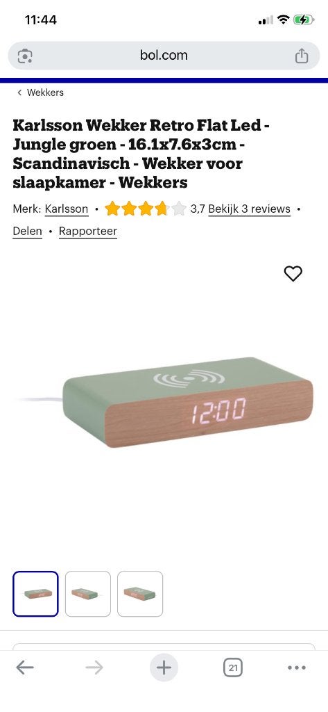 Wekker retro flat led, Elektronische apparatuur, Ophalen of Verzenden, Nieuw, Digitaal