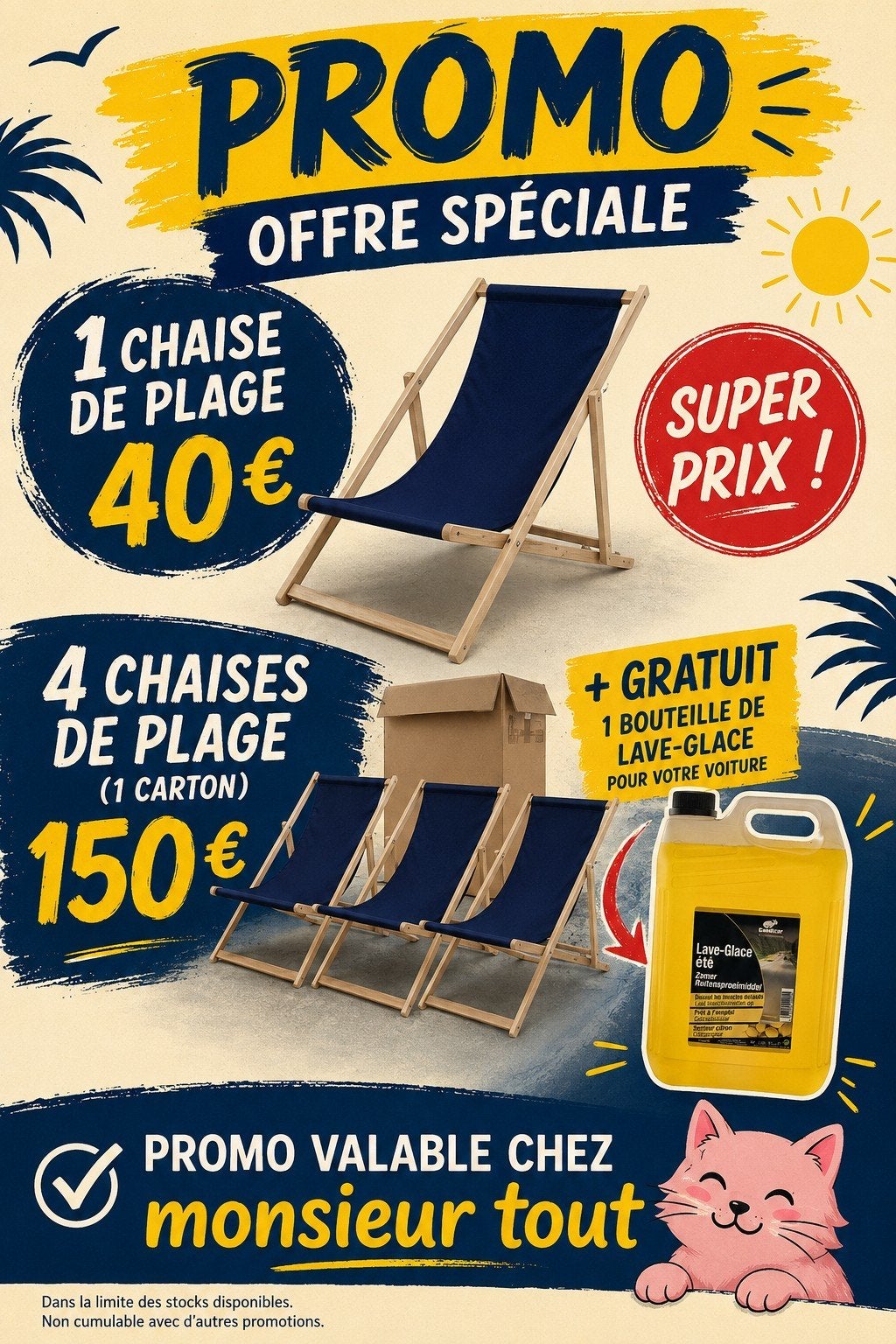 stock de vente de meubles de jardin, Enlèvement