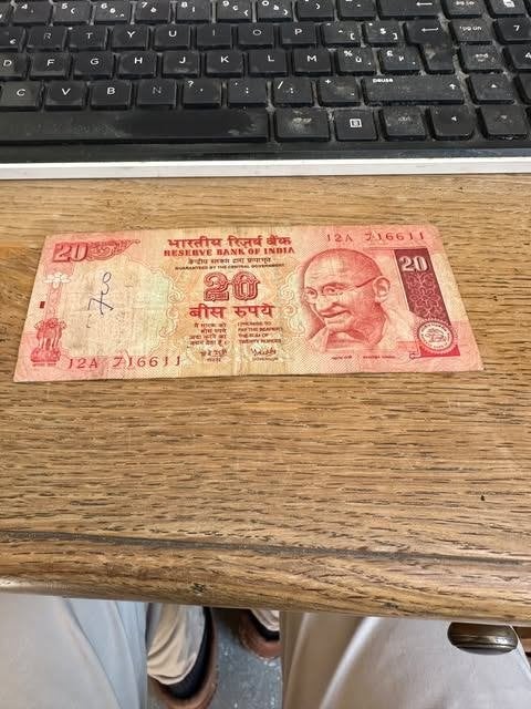 bank biljet note India Ghandi 20 roupee, Ophalen of Verzenden, Centraal-Azië, Los biljet