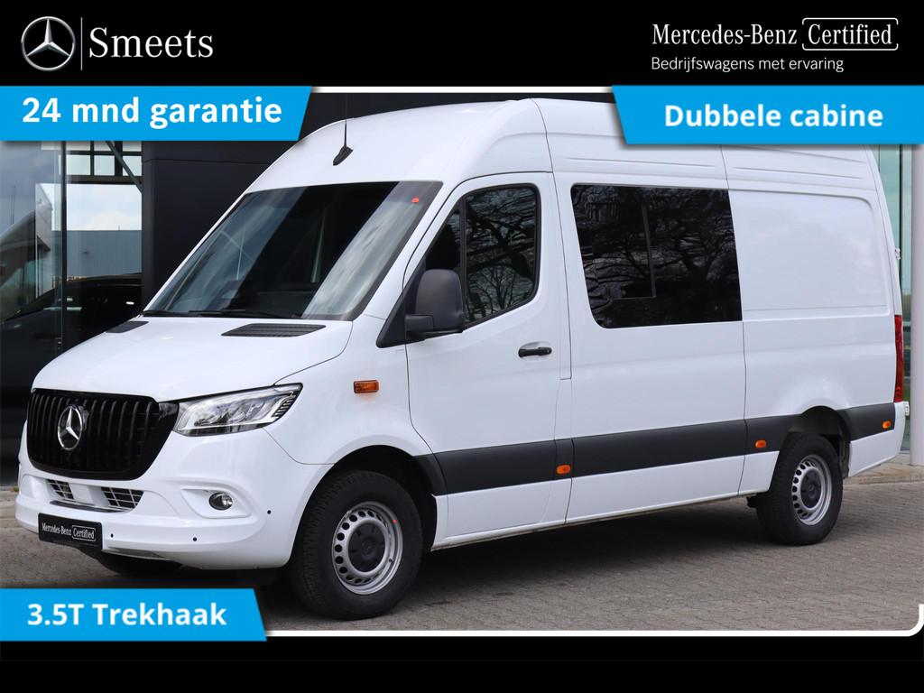 Mercedes-Benz Sprinter 317 L2H2 DC 6 pers. 3.5T TREKHAAK, Auto's, Bestelwagens en Lichte vracht, Automaat, 4 deurs, Euro 6, 4 cilinders