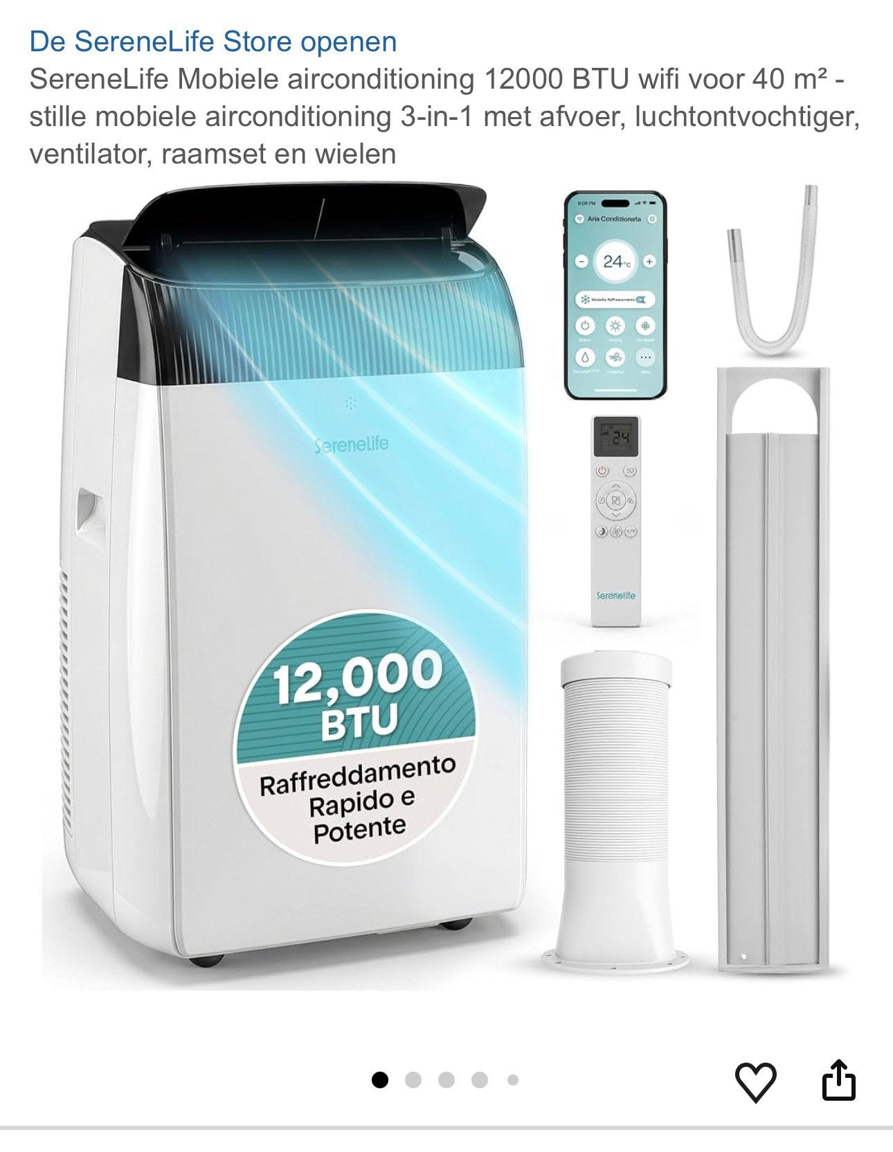 Airco, Electroménager, Climatiseurs, Enlèvement, Neuf, Climatiseur mobile, Télécommande
