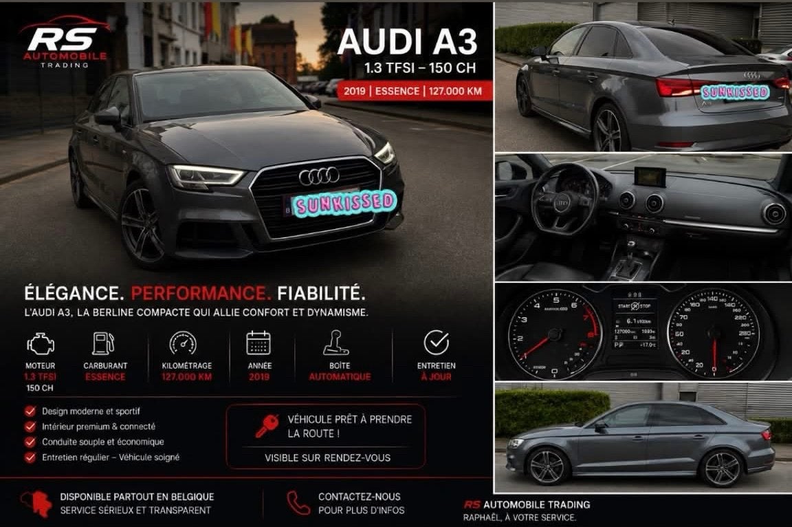 Audi A3 Sline Benzine 2019 1.3 TFSi - 150 pk 127.000km, Alcantara, 5 deurs, Particulier, Overige carrosserie