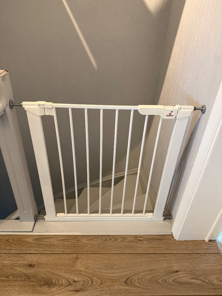 2 babydan traphekje (klem) in zeer goede staat, Ophalen, Aluminium, Zo goed als nieuw, Klemhekje
