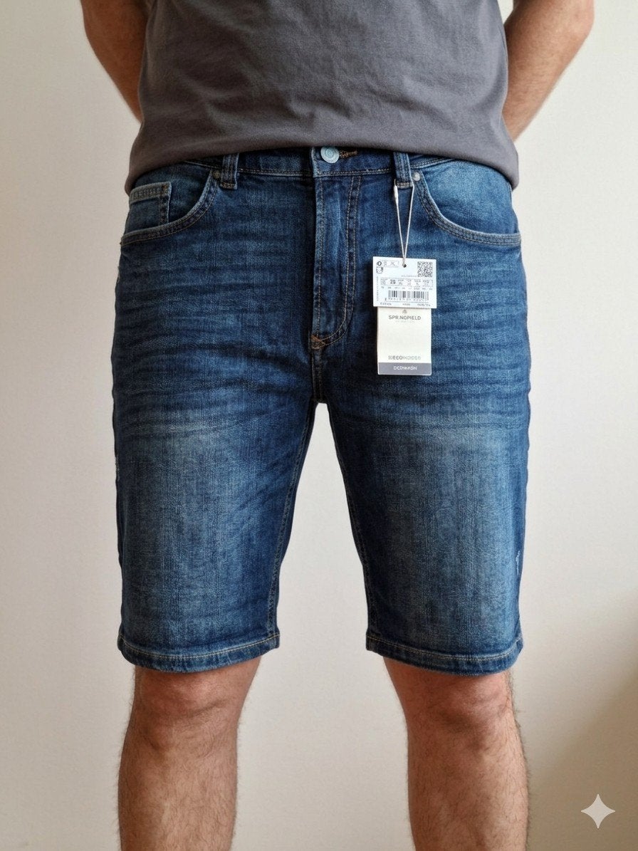 short en jean springfield slim neuf taille 46, Kleding | Heren, Broeken en Pantalons, Blauw, Ophalen of Verzenden, Springfield
