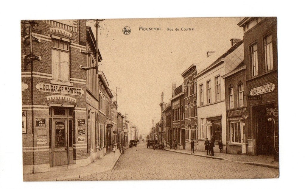Mouscron - Rue de Courtrai, Verzamelen, Ophalen of Verzenden, 1920 tot 1940, Gelopen, Henegouwen