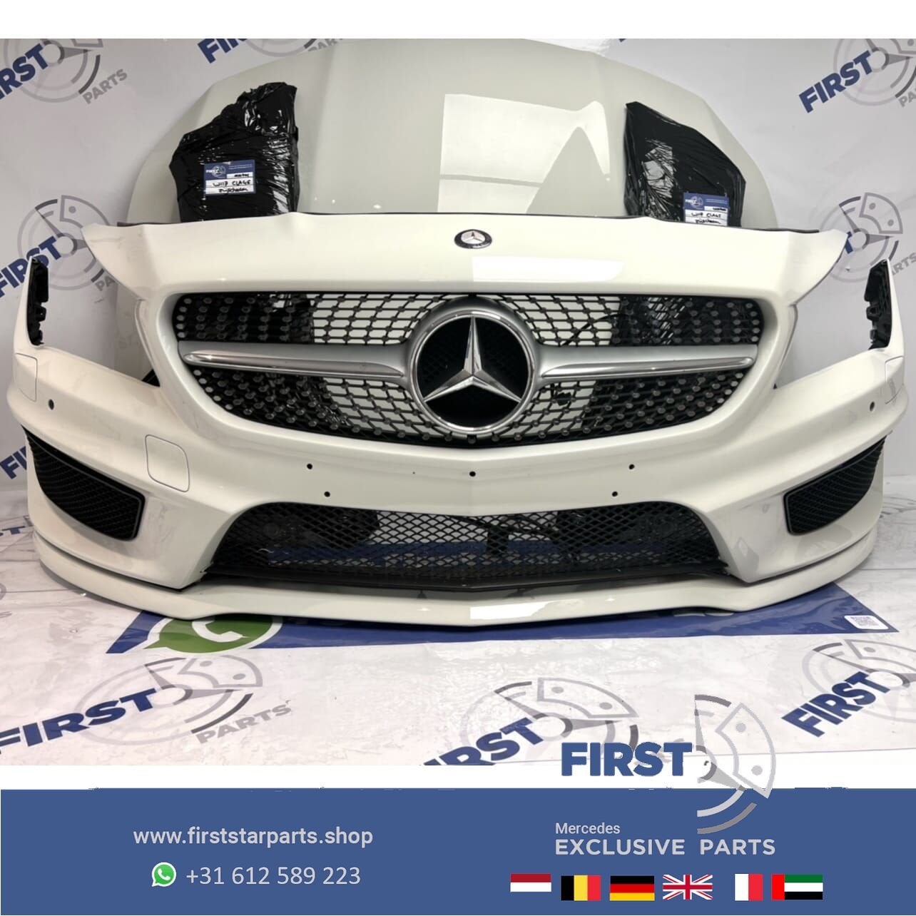 W117 C177 CLA 45 AMG VOORKOP WIT ORIGINEEL Mercedes CLA45 AM, Gebruikt, -, Voor, Ophalen of Verzenden