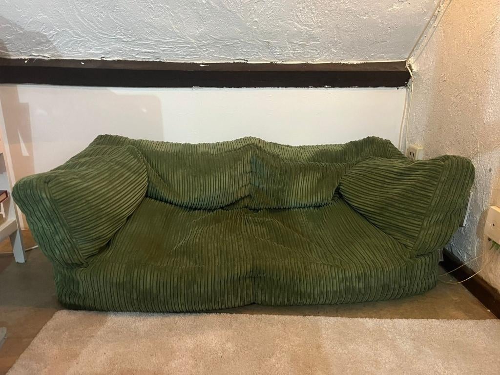 Big bertha 2zit corduroy groen, Huis en Inrichting, Ophalen, Minder dan 75 cm, Tweepersoons, Zo goed als nieuw
