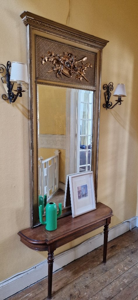 Antieke spiegel met tafeltje console en lampjes, Antiek en Kunst, Ophalen