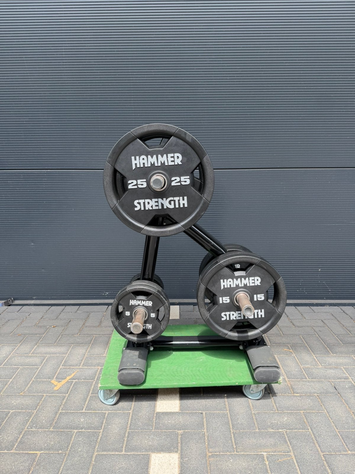 Hammer strength PU gewichten schijven halters homegym, Ophalen, Zo goed als nieuw