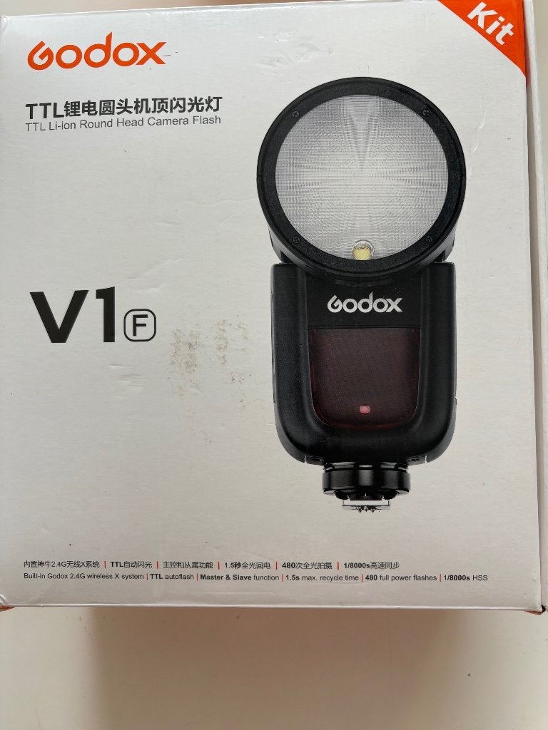 Godox v1 f kit met trigger, Audio, Tv en Foto, Fujifilm, Externe flitser, Ophalen of Verzenden, Zo goed als nieuw