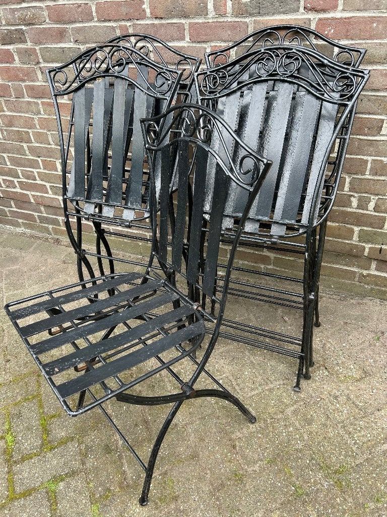 6 Tuinstoelen, Tuin en Terras, Ophalen, Gebruikt, Metaal