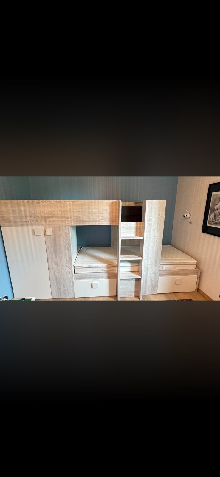 Stapelbedden met opbergruimte en matrassen, Ophalen, Gebruikt, Stapelbed