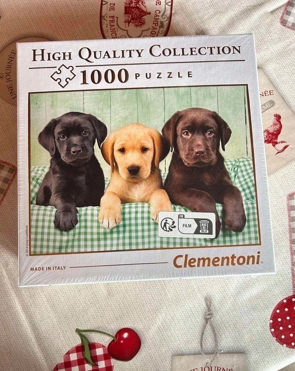 Puzzle 1000 pièces : Trois chiot, Enlèvement, 500 à 1500 pièces, Neuf, Puzzle