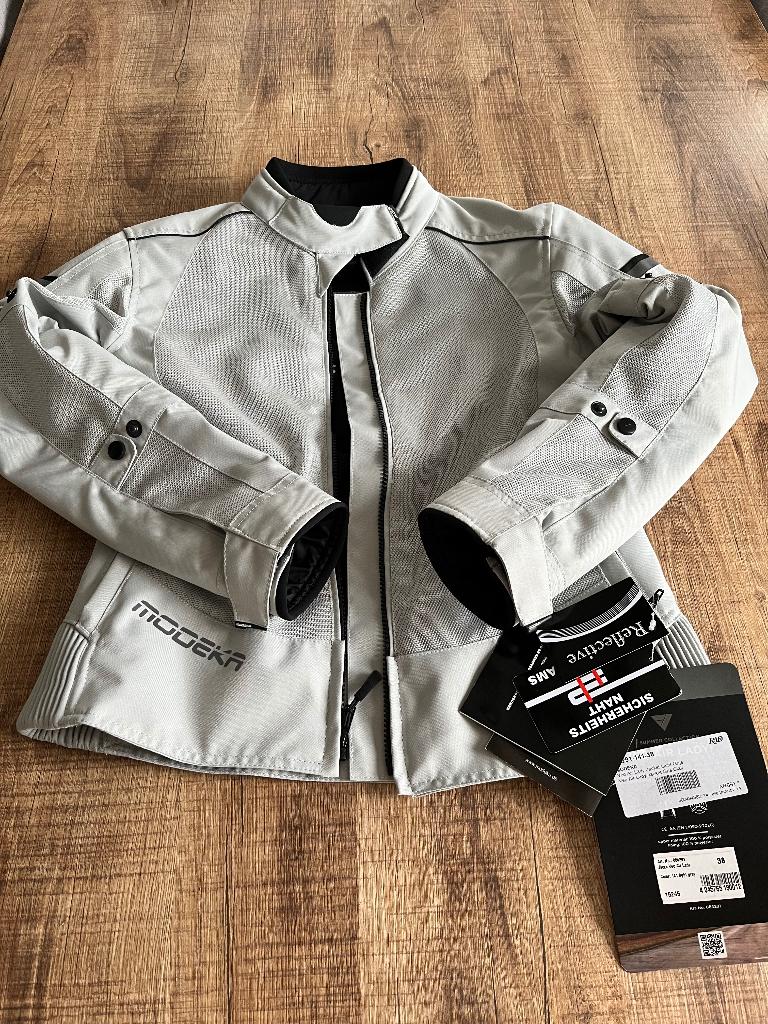 Motor Vest / Broek dames - merk Modeka Veo Air lichtgrijs, Motoren, Ophalen, Nieuw met kaartje, Dames, Modeka