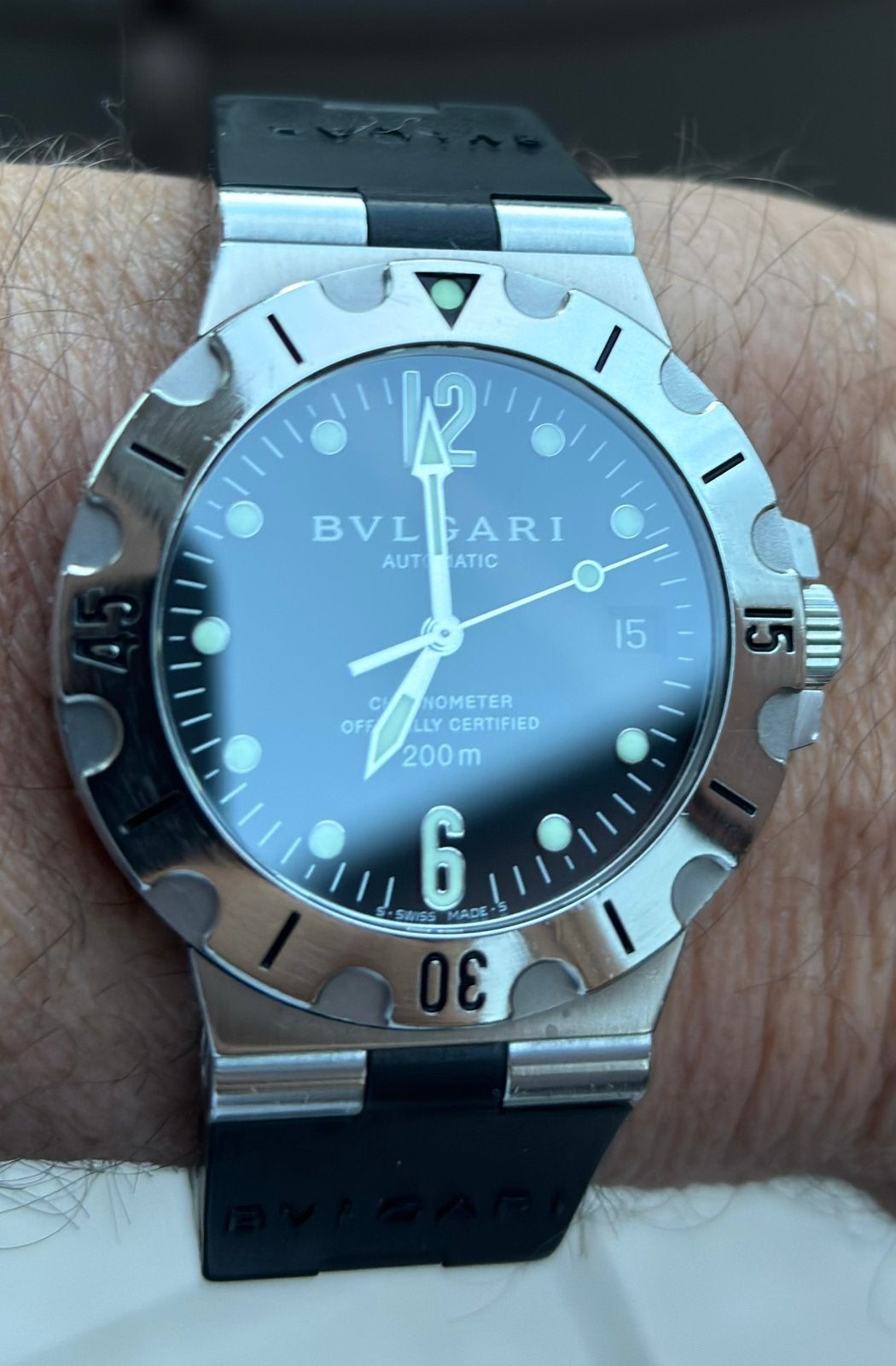 BULGARI DIAGONE SD38S 38mm AUTOMATIQUE, Enlèvement, Comme neuf