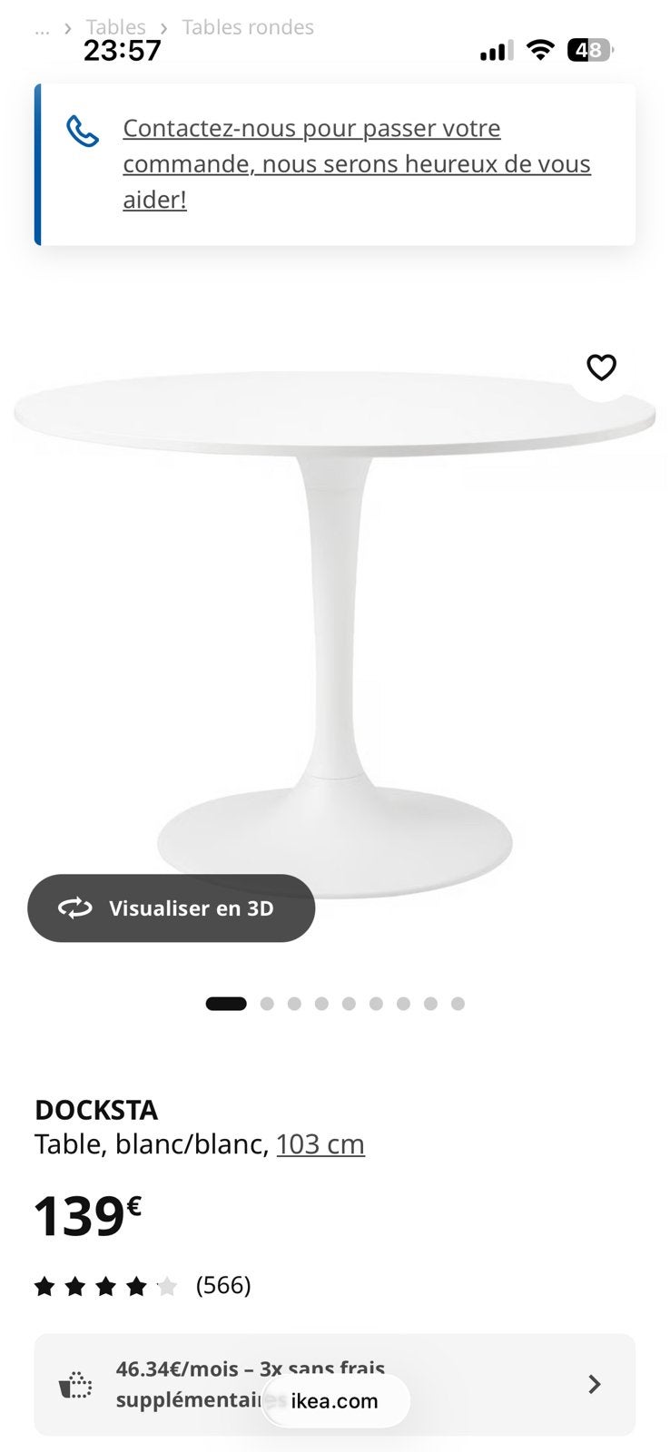 Table a manger ronde, Maison & Meubles, Enlèvement, Comme neuf