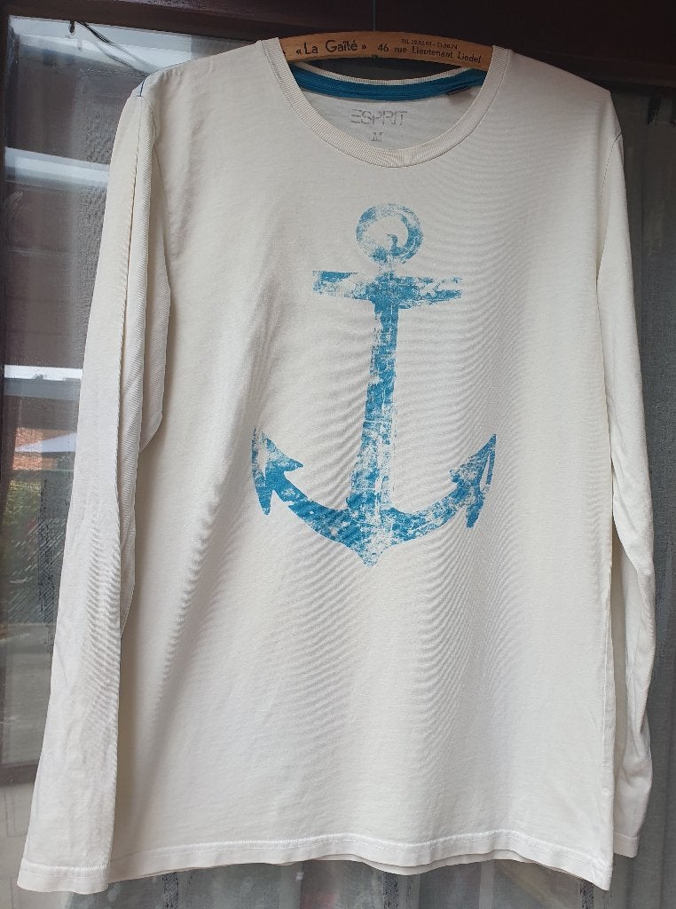 T-shirt met lange mouwen van Esprit maat M, Kleding | Heren, Maat 48/50 (M), Beige, Ophalen of Verzenden, Esprit