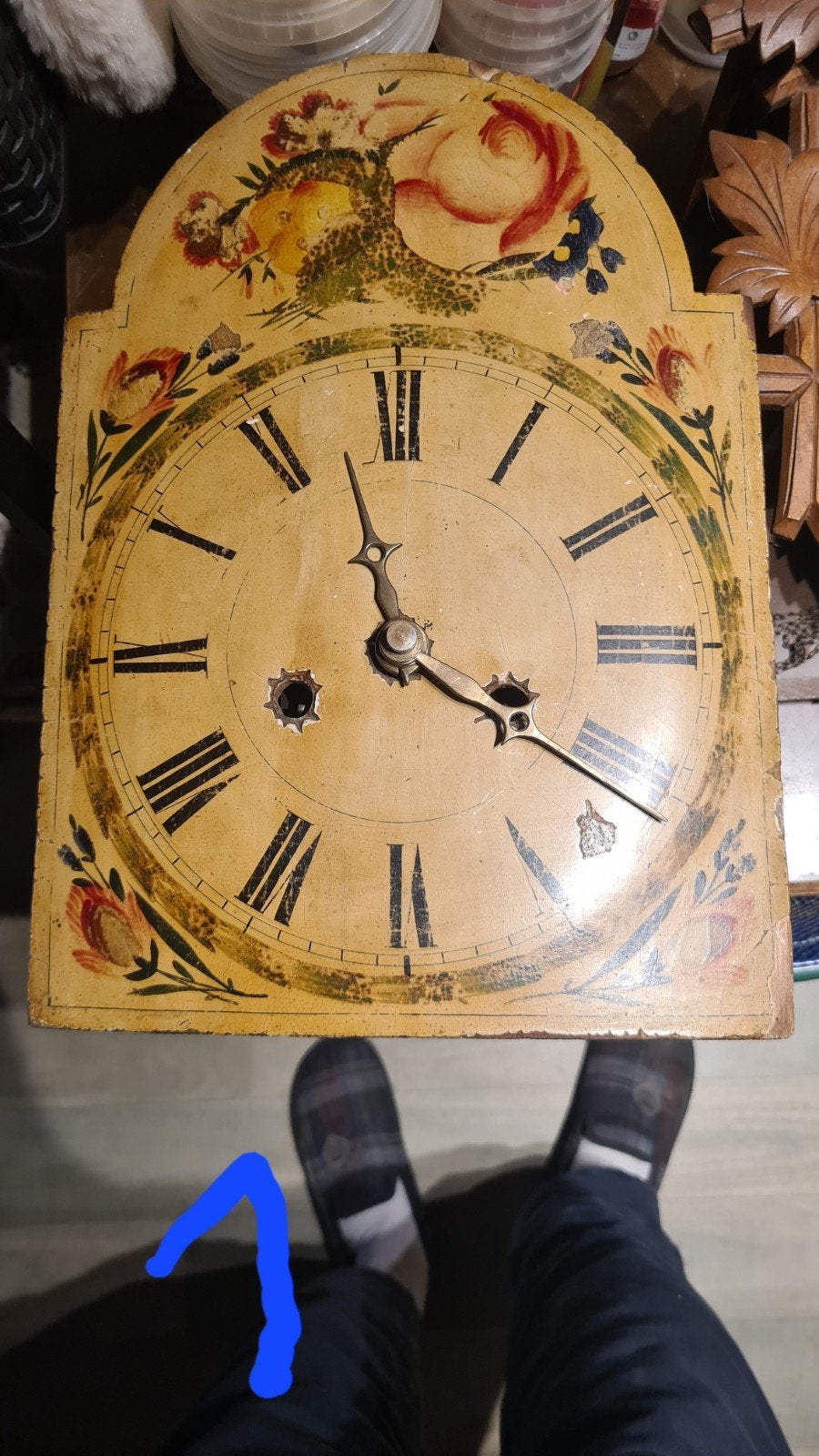 Set antieke klokken, Ophalen
