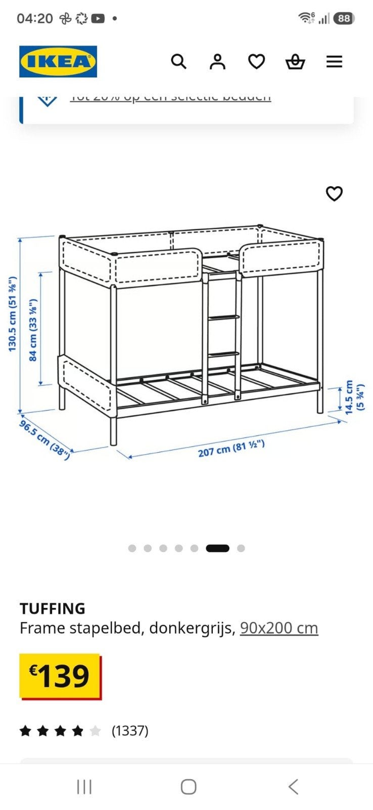 stapelbed met 1 matras, Ophalen, Gebruikt, Stapelbed