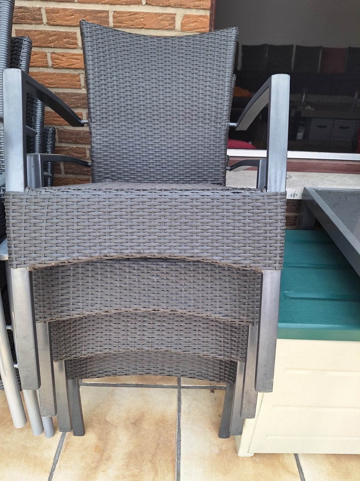 Complete tuinset, Ophalen, Wicker, Stapelbaar