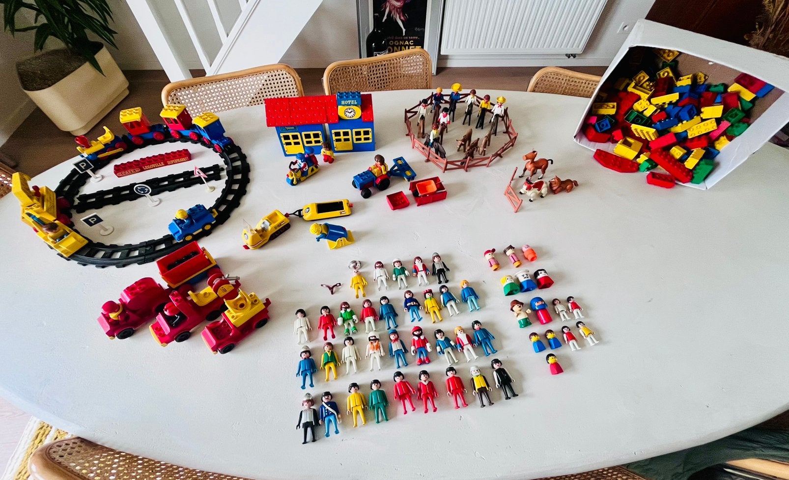 Grand lot de LEGO Duplo + Playmobil vintage '70-'80, Enlèvement ou Envoi, Comme neuf, Duplo