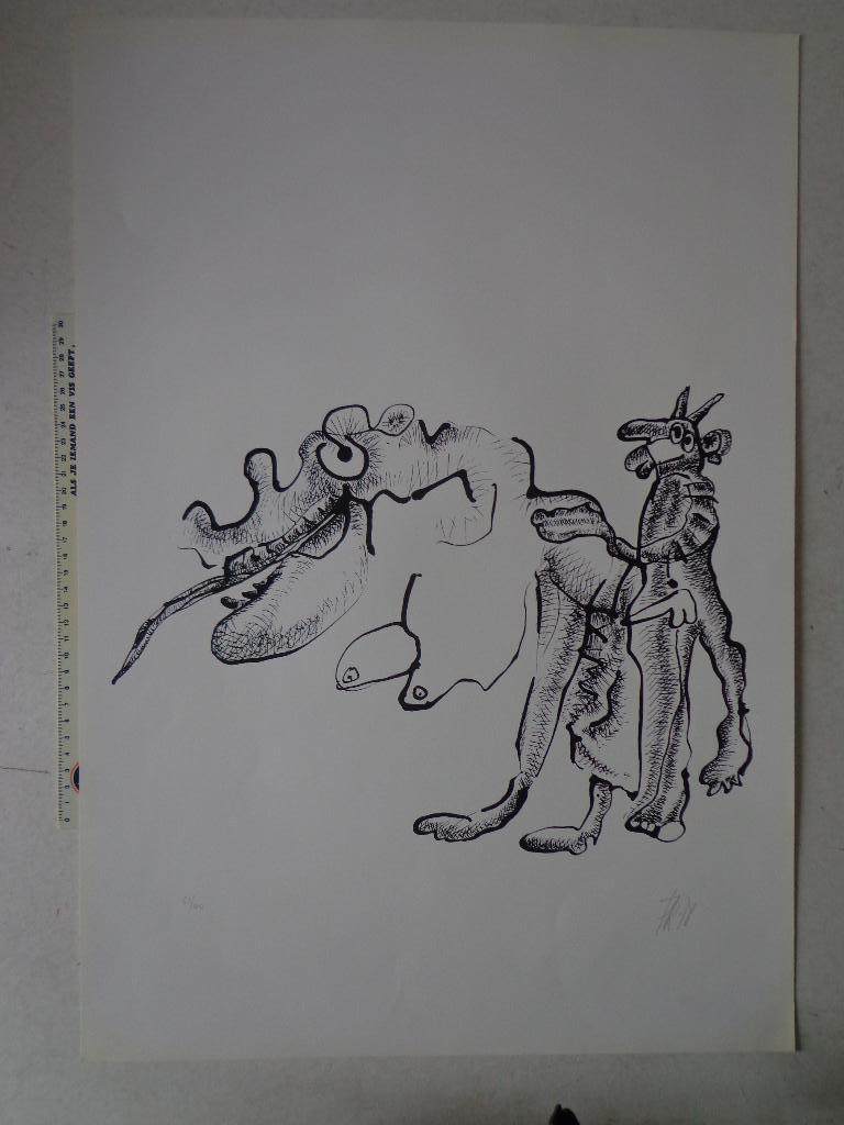 Surrealistische zeefdruk van Frits Vertongen uit 1978, Antiek en Kunst, Ophalen of Verzenden