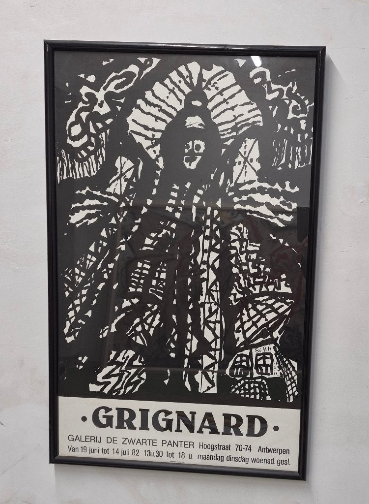 Ferre Grignard. Zeefdruk affiche., Ingelijst, Zeefdruk, Ophalen, Personages en Fantasiefiguren