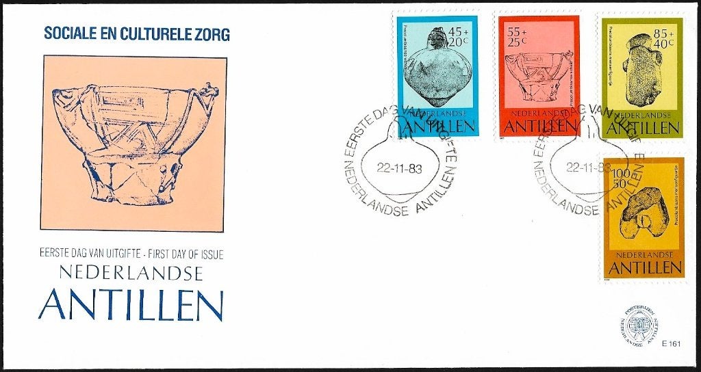 1983 - ANTILLES NÉERLANDAISES - FDC Archéologie [Y&T690/693], Timbres & Monnaies, Timbres | Antilles néerlandaises, Envoi, Non oblitéré