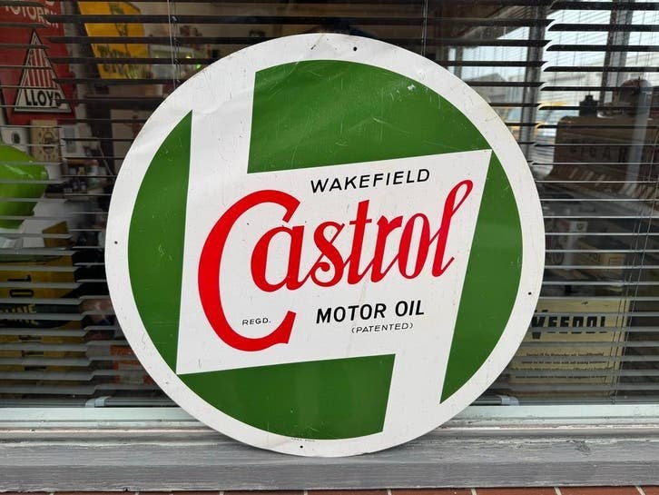 Vintage Castrol Motor Oil Reclamebord