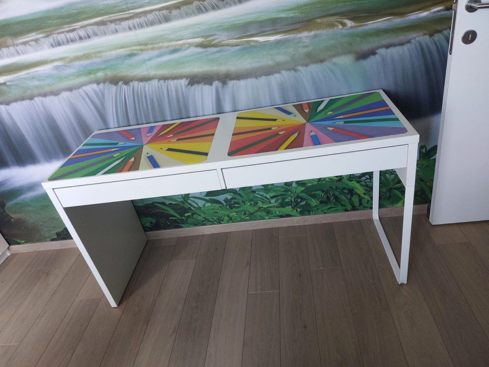 Bureau Ikea MICKE - wit - 142cm  50cm met 2 lades, Huis en Inrichting, Bureaus, Ophalen, IKEA, Wit