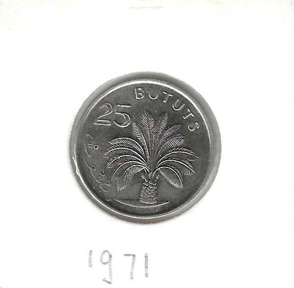 Gambia, 25 Bututs 1971., Postzegels en Munten, Ophalen of Verzenden, Overige landen, Losse munt