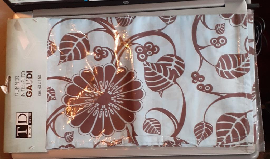 chemin de table de 40x150cm coton turquoise et marron neuf, Enlèvement ou Envoi, Neuf, Rectangle