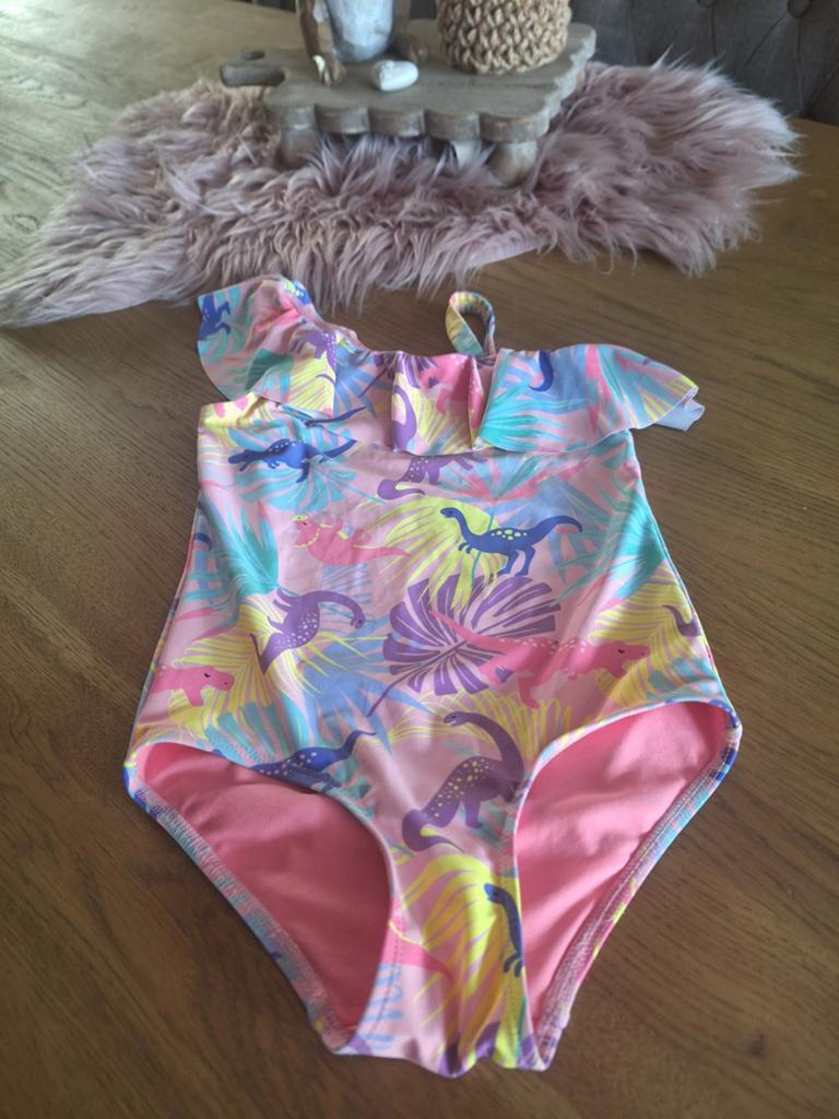Roze en veelkleurige regenboogdinosaurus zwemkleding, Kinderen en Baby's, Kinderkleding | Kinder-zwemkleding, Gebruikt, Meisje