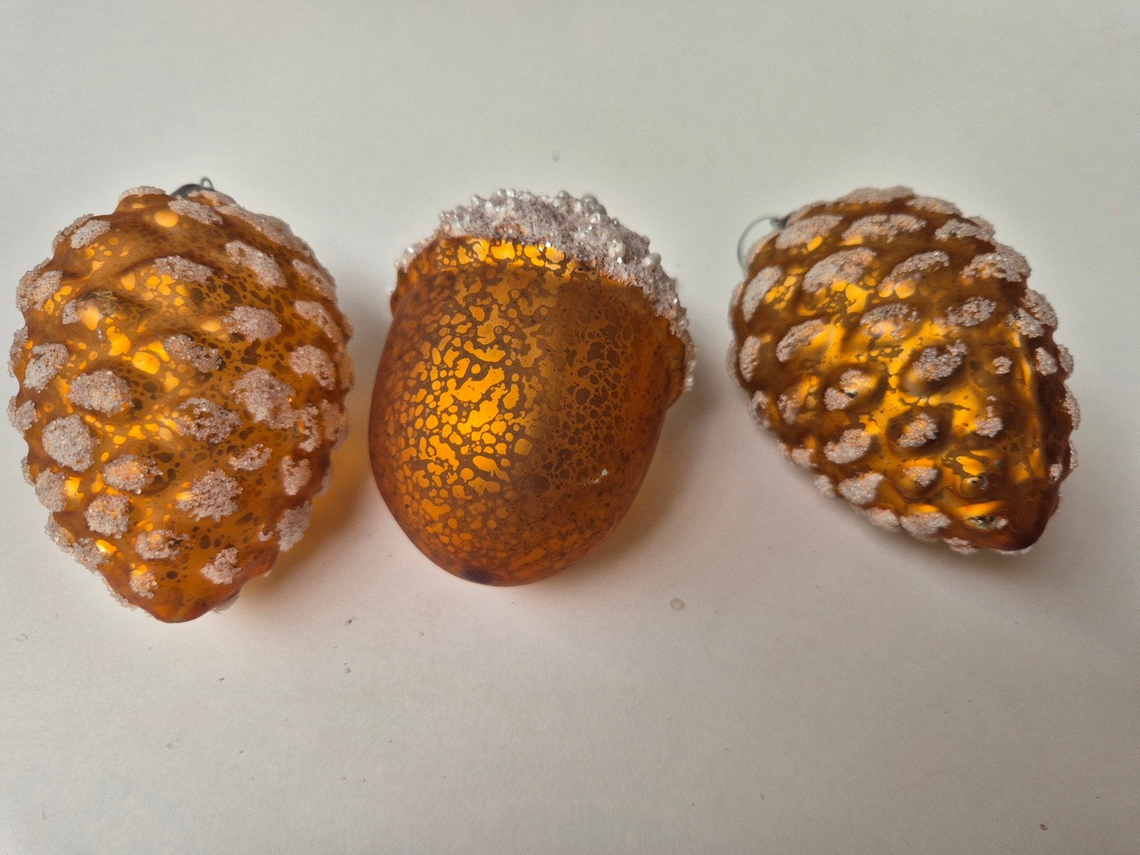 Pendentifs de Noël vintage en verre, pommes de pin et gland, Enlèvement ou Envoi