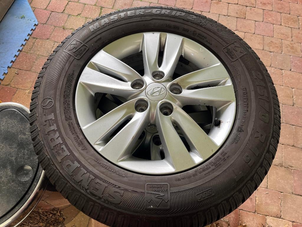Hyundai Tucson winterbanden op alu velg Hundai, Ophalen, 16 inch, Banden en Velgen, Winterbanden