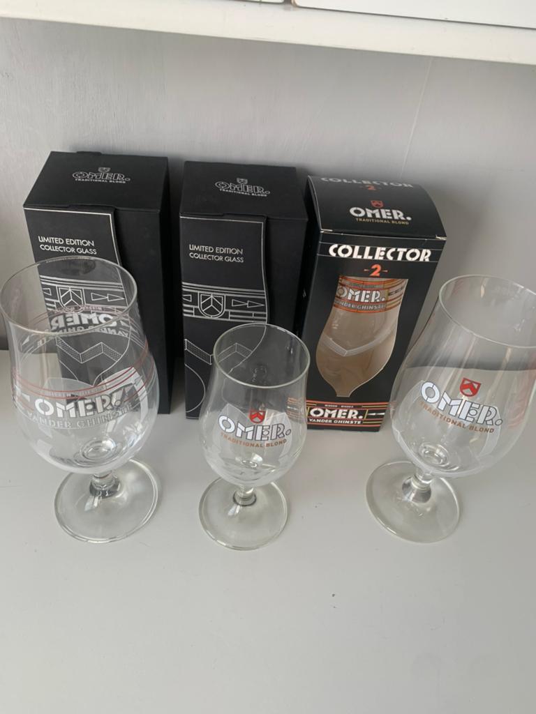 6 OMER-glazen (waarvan één van 25 cl), Verzamelen, Glas en Drinkglazen, Ophalen of Verzenden, Nieuw