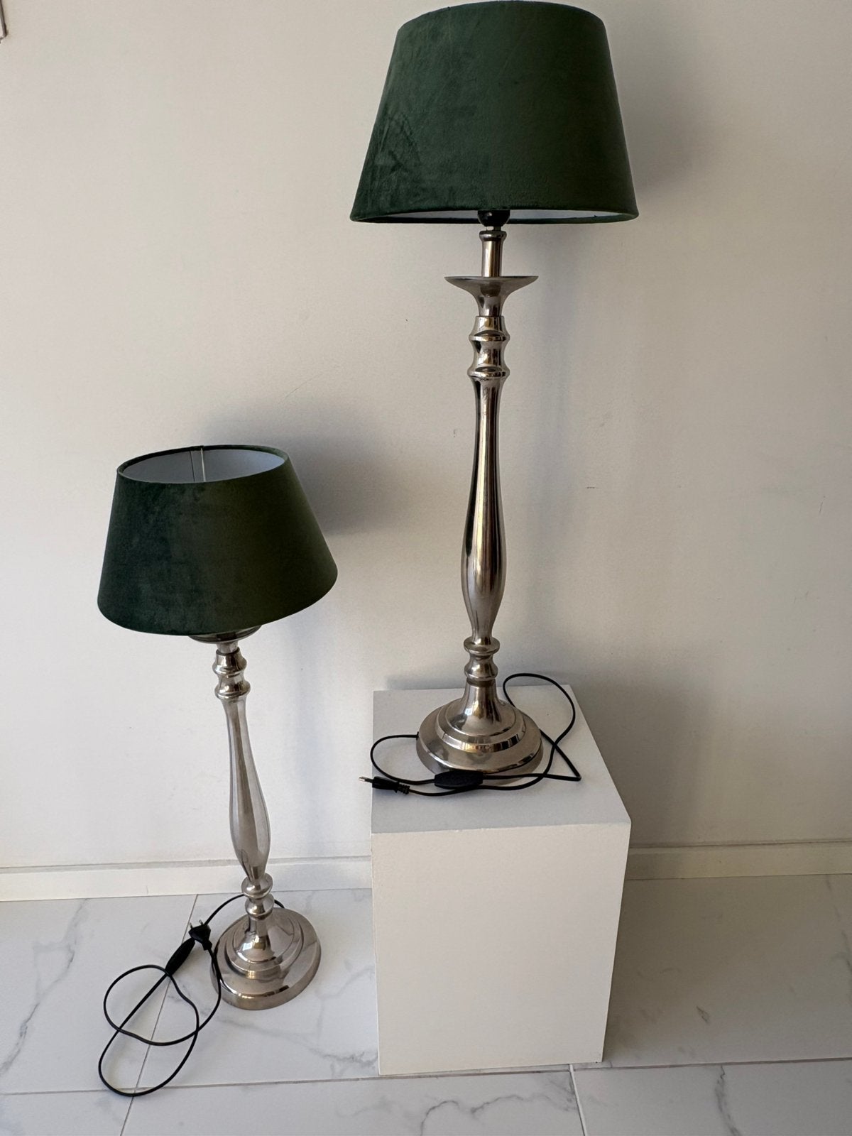 Lamp zilver kleur, Groen, Ophalen, Zo goed als nieuw