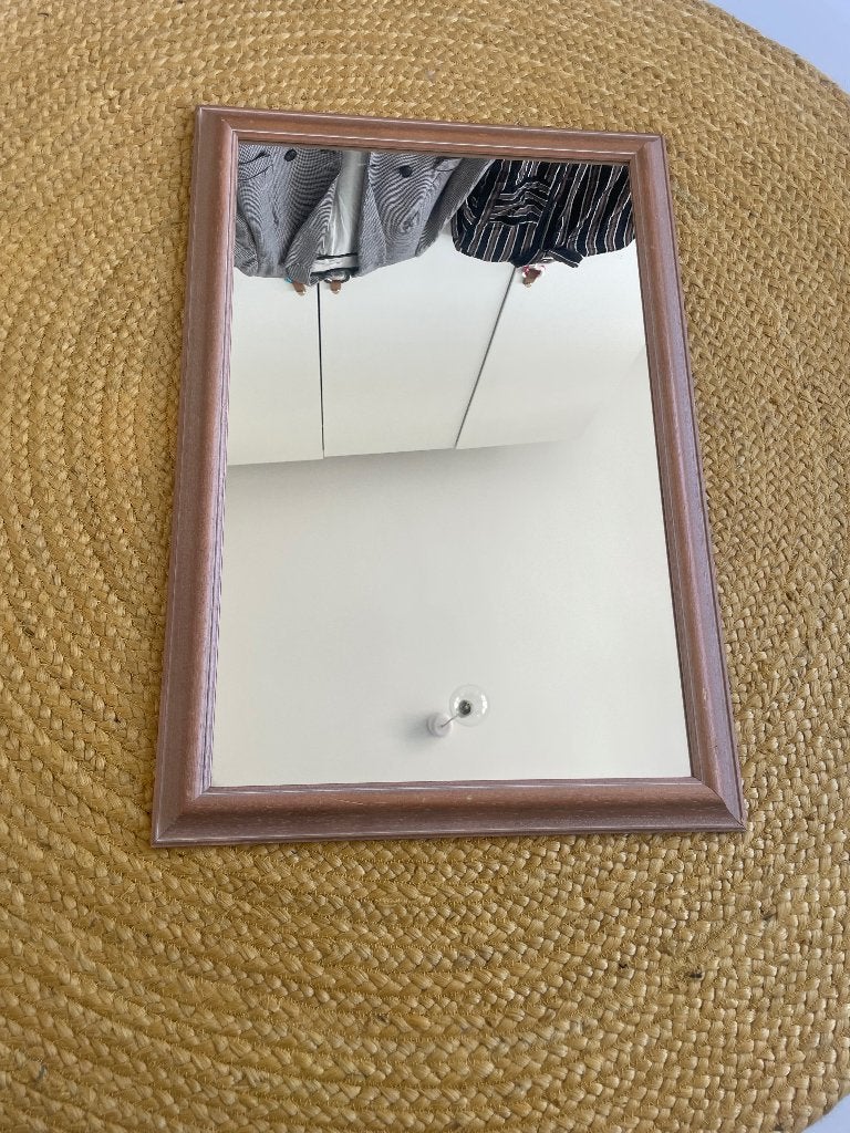 Houten spiegel, Moins de 100 cm, Comme neuf, Enlèvement, Rectangulaire